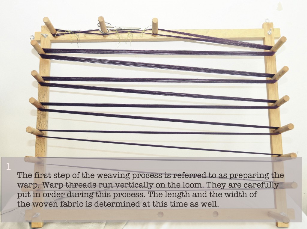 step 1 in weaving process