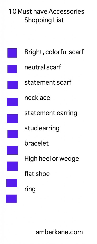 accessories shopping list