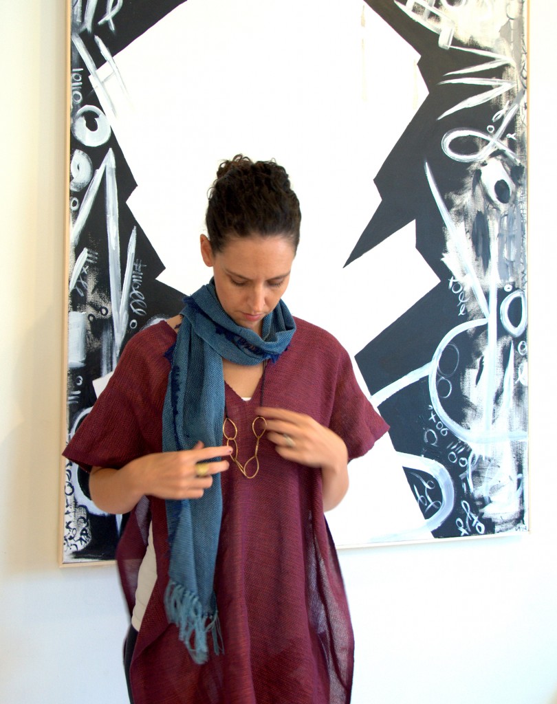handwoven cotton scarf by amber kane