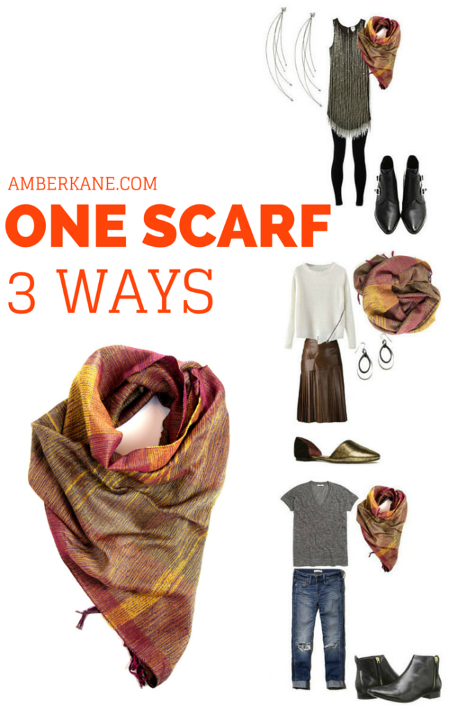 one scarf, three ways by amber kane